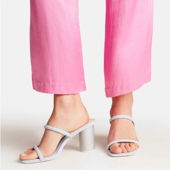 Dolce Vita Shoes - Dolce Vita Noles Light Blue Silver Block Heel Sandals 7.5